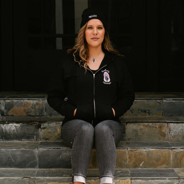 Lolas La Virgen Zip Up Hoodie