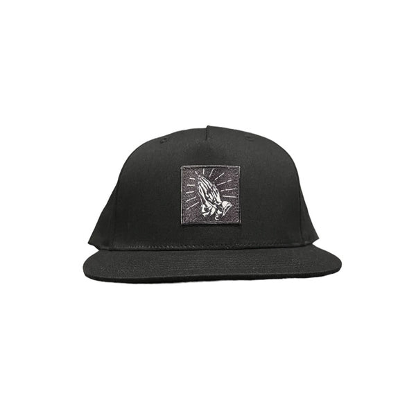 Lola's Praying Hands Pinch Front Structured Black Hat